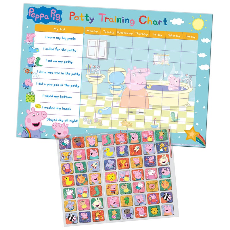 Paper Projects 01.70.30.022 Peppa Pig Potty and Toilet Training Reward Chart and 56 Sparkly Stickers, Pink - Image 2